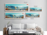 Kamloops, Canada Panoramic Travel Poster Canvas Print, Kamloops, Canada Painting, Canada Art, Kamloops Travel Art, Guest Room Painting