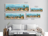 Panoramic Travel Poster Kikwit, Congo Canvas Print, Kikwit, Congo Painting, Congo Art, Kikwit Travel Art, Guest Room Painting