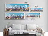 Vereeniging, South Africa Panoramic Travel Poster Canvas Print, Vereeniging, South Africa Painting, South Africa Art, Vereeniging Panoramic Travel Art, Travel Painting