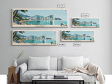 Busan, South Korea Panoramic Canvas Print, Busan, South Korea Painting, South Korea Art, Busan Travel Poster, Travel Art, Guest Room Painting