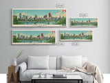 Calgary, Canada Panoramic Canvas Print, Calgary, Canada Painting, Canada Art, Calgary Travel Poster, Travel Art, Guest Room Painting