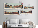 Carlisle, England Panoramic Canvas Print, Carlisle, England Painting, England Art, Carlisle Travel Poster, Travel Art, Vacation Gift