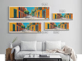Centro, Mexico Panoramic Canvas Print, Centro, Mexico Painting, Mexico Art, Centro Travel Poster, Travel Art, Living Room Painting