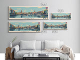 Chester, England Panoramic Canvas Print, Chester, England Painting, England Art, Chester Travel Poster, Travel Art, Living Room Painting