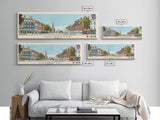 Chichester, England Panoramic Canvas Print, Chichester, England Painting, England Art, Chichester Travel Poster, Travel Art, Housewarming Gift