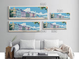Cork, Ireland Panoramic Canvas Print, Cork, Ireland Painting, Ireland Art, Cork Travel Poster, Travel Art, Guest Room Painting