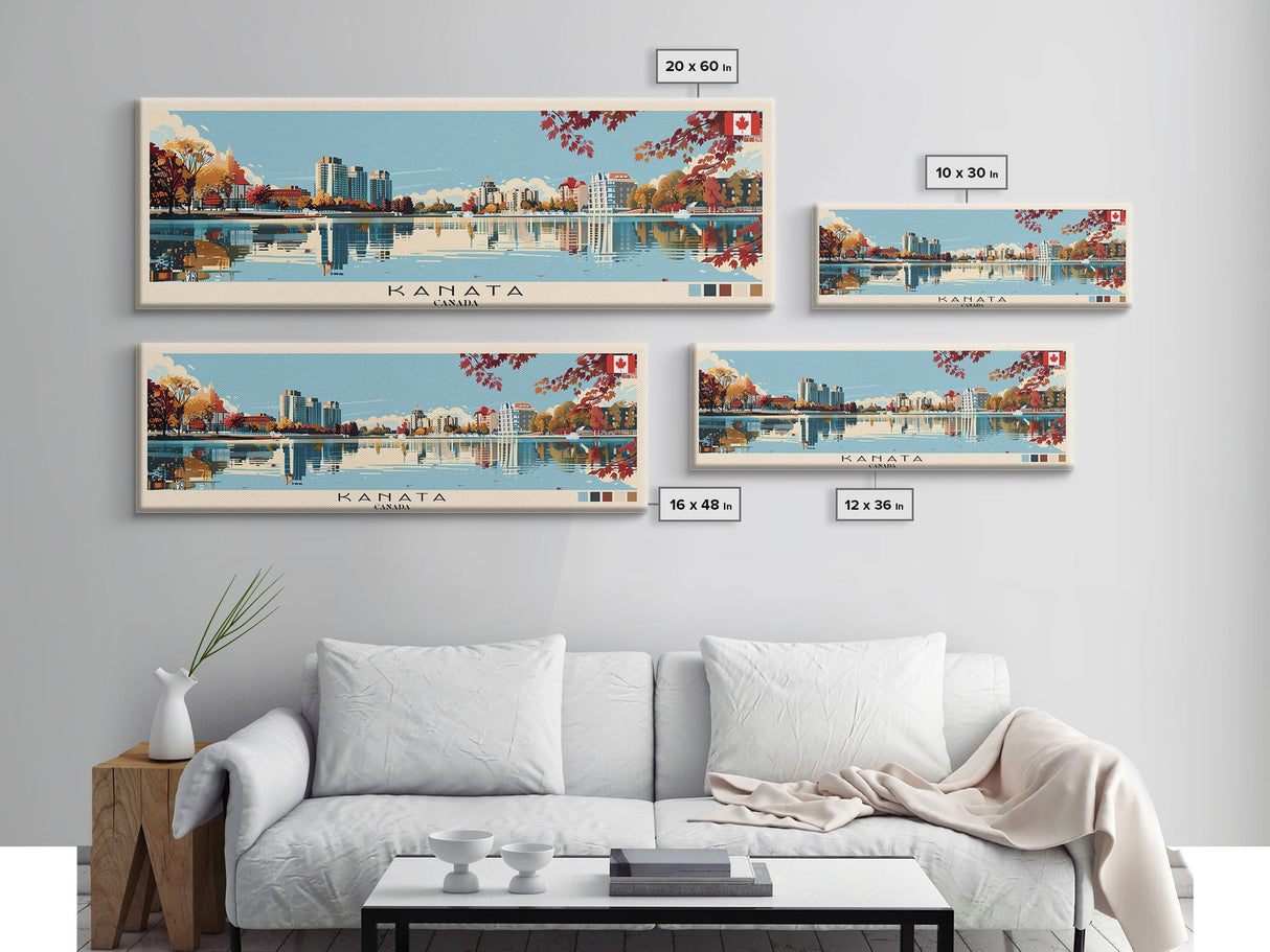 Kanata, Canada Panoramic Canvas Print, Kanata, Canada Painting, Canada Art, Kanata Travel Poster, Travel Art, Guest Room Painting