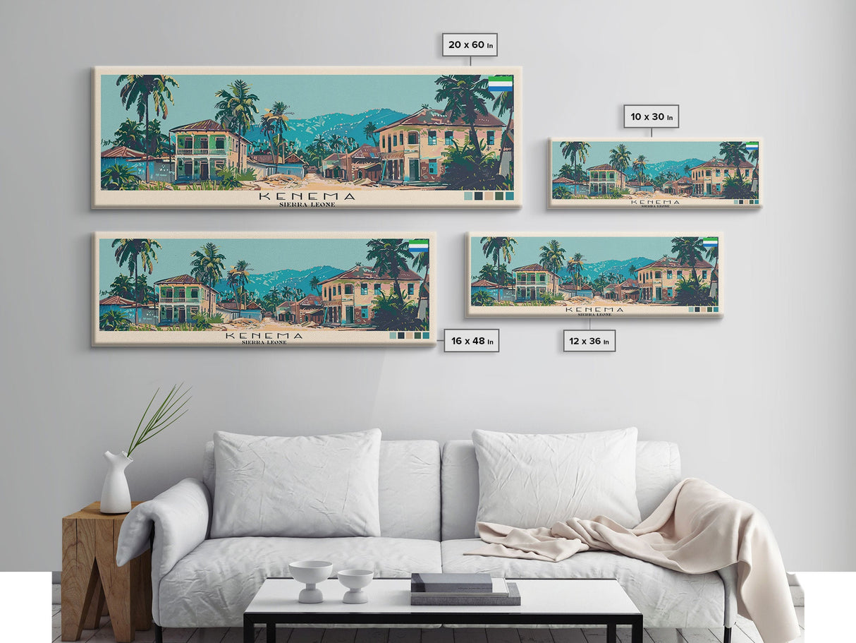 Kenema, Sierra Leone Panoramic Canvas Print, Kenema, Sierra Leone Painting, Sierra Leone Art, Kenema Travel Poster, Travel Art, Vacation Gift
