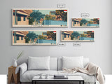 Makassar, Indonesia Panoramic Canvas Print, Makassar, Indonesia Painting, Indonesia Art, Makassar Travel Poster, Travel Art, Guest Room Painting