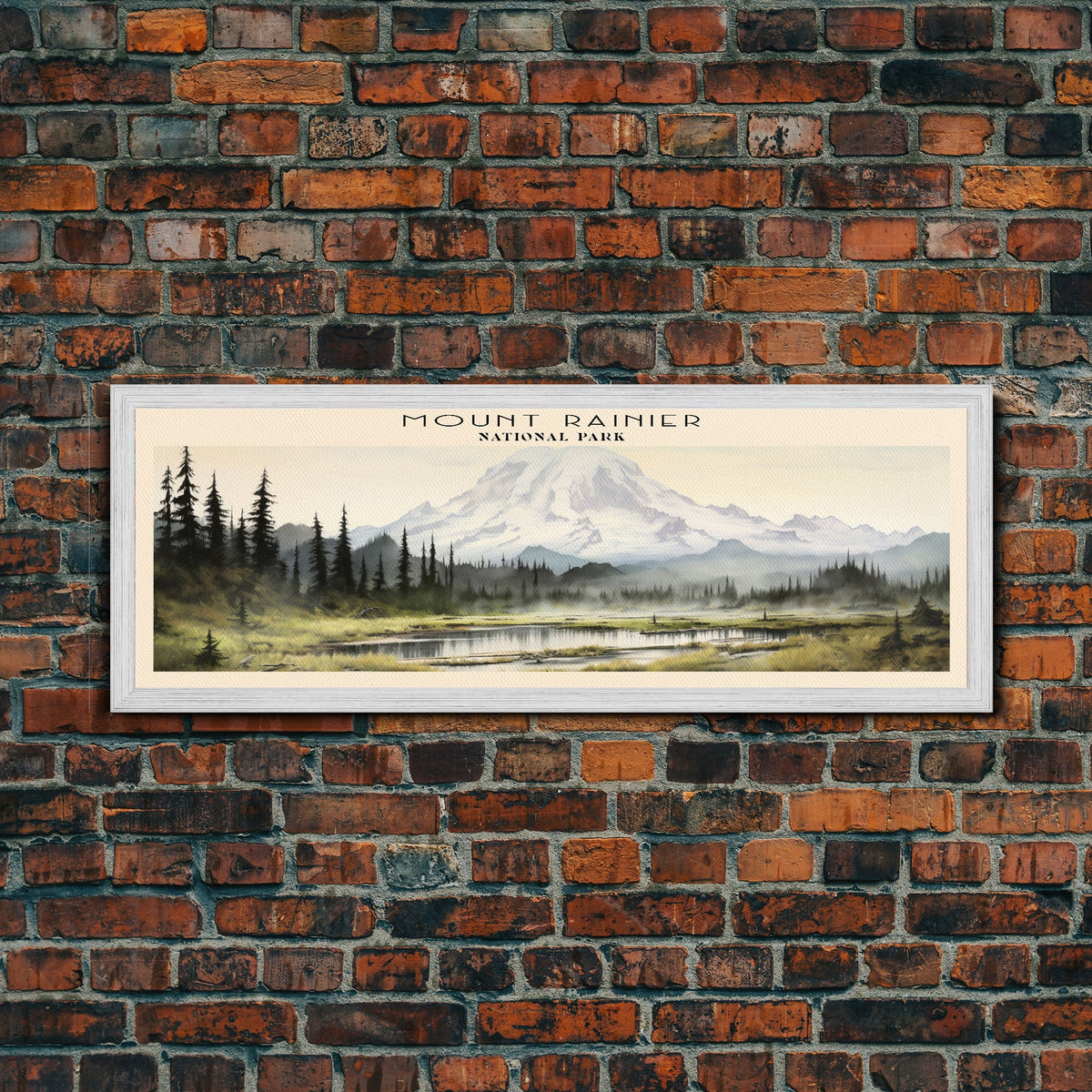 Mount Rainier National Park Panoramic Travel Art, National Park Print ...