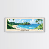 Bom Bom Island, São Tomé and Príncipe Panoramic Print, Vacation Gift, São Tomé and Príncipe Wall Art, Beach Painting, Beach Decor, Large Wall Art, Wood Frame Art