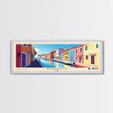 Burano, Italy Panoramic Print, Vacation Gift, Italy Wall Art, Beach Painting, Beach Decor, Beach Or Lakehouse Art