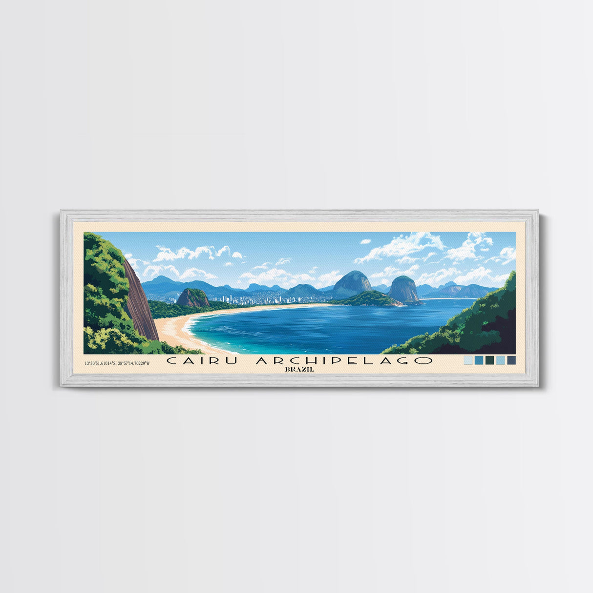 Cairu Archipelago, Brazil Panoramic Print, Vacation Gift, Brazil Wall Art, Beach Painting, Beach Decor, Large Wall Art, Wood Frame Art