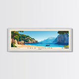 Cala Violina, Italy Panoramic Beach Print, Vacation Gift, Italy Wall Art, Framed Canvas Print, Framed Beach Painting