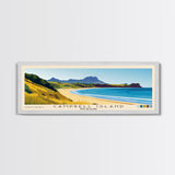 Campbell Island, New Zealand Panoramic Print, Vacation Gift, New Zealand Wall Art, Beach Painting, Beach Decor, Large Wall Art, Wood Frame Art