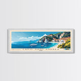 Capo Sant’Andrea, Italy Panoramic Beach Print, Vacation Gift, Italy Wall Art, Framed Canvas Print, Framed Beach Painting