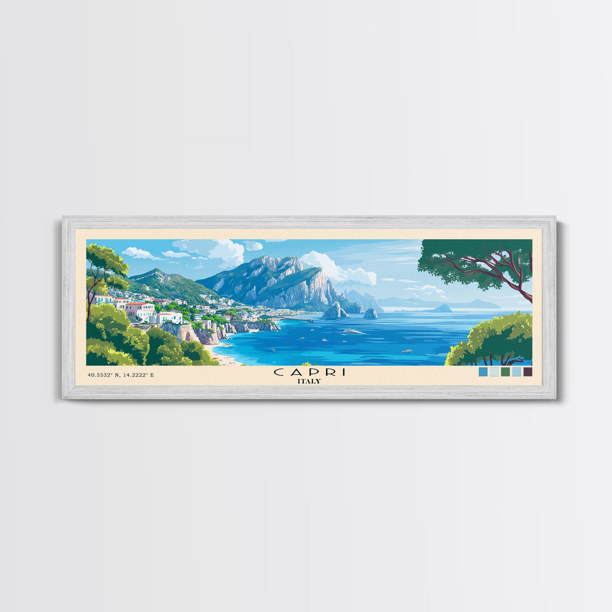 Capri, Italy Panoramic Print, Vacation Gift, Italy Wall Art, Vacation Wall Art, Vacatation Memories, Beach Decor, Beach Or Lakehouse Art