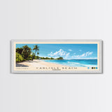 Carlisle Beach, Barbados Panoramic Beach Print, Vacation Gift, Barbados Wall Art, Framed Canvas Print, Framed Beach Painting