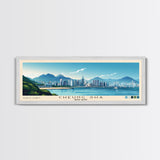 Cheung Sha, Hong Kong Panoramic Print, Vacation Gift, Hong Kong Wall Art, Beach Painting, Beach Decor, Large Wall Art, Wood Frame Art