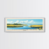 Chincoteague Island, Virginia Panoramic Beach Print, Vacation Gift, Virginia Wall Art, Framed Canvas Print, Framed Beach Painting