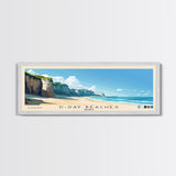 D-Day beaches, France Panoramic Beach Print, Vacation Gift, France Wall Art, Framed Canvas Print, Framed Beach Painting