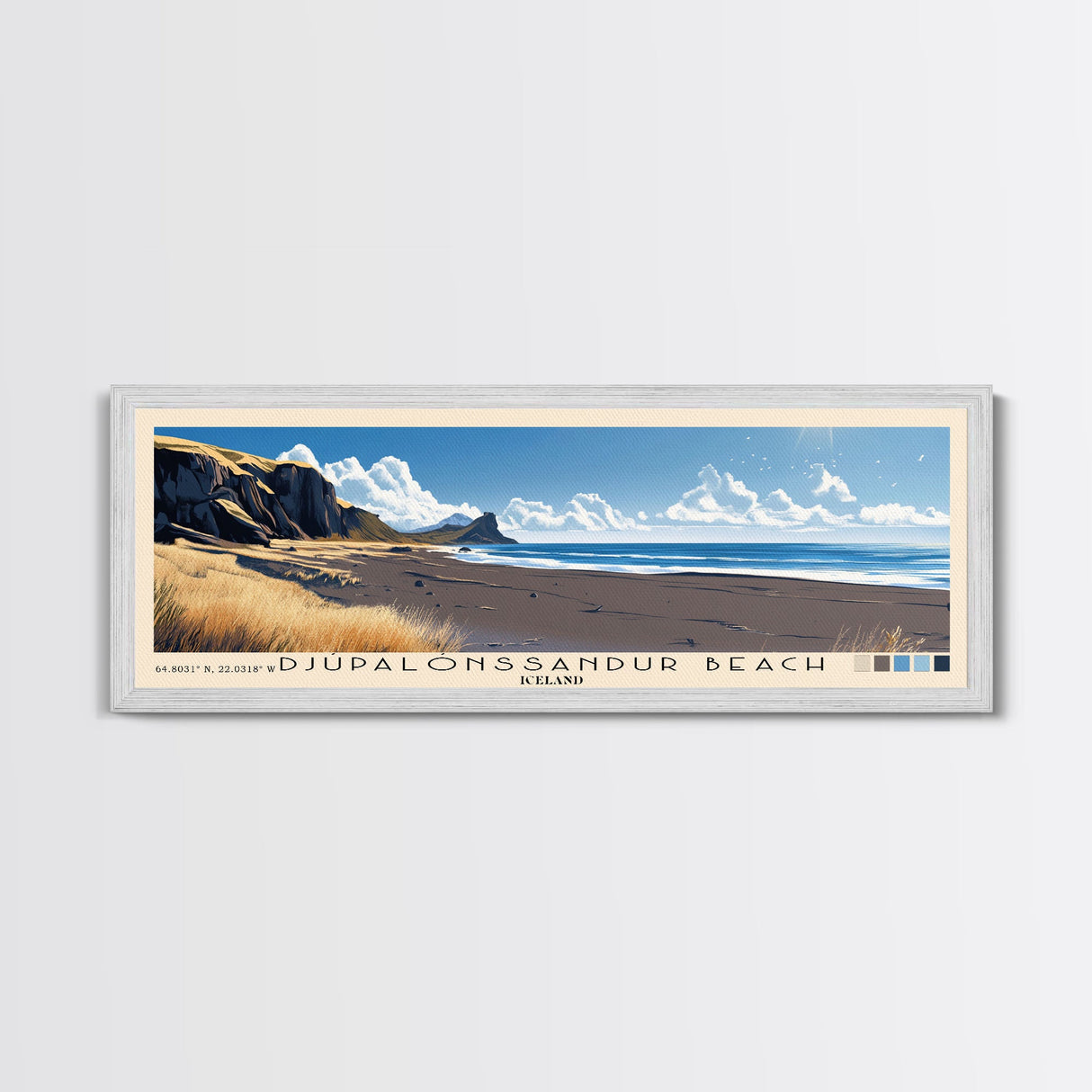 Djúpalónssandur Beach, Iceland Panoramic Print, Vacation Gift, Iceland Wall Art, Vacation Wall Art, Vacatation Memories, Beach Decor, Beach Or Lakehouse Art