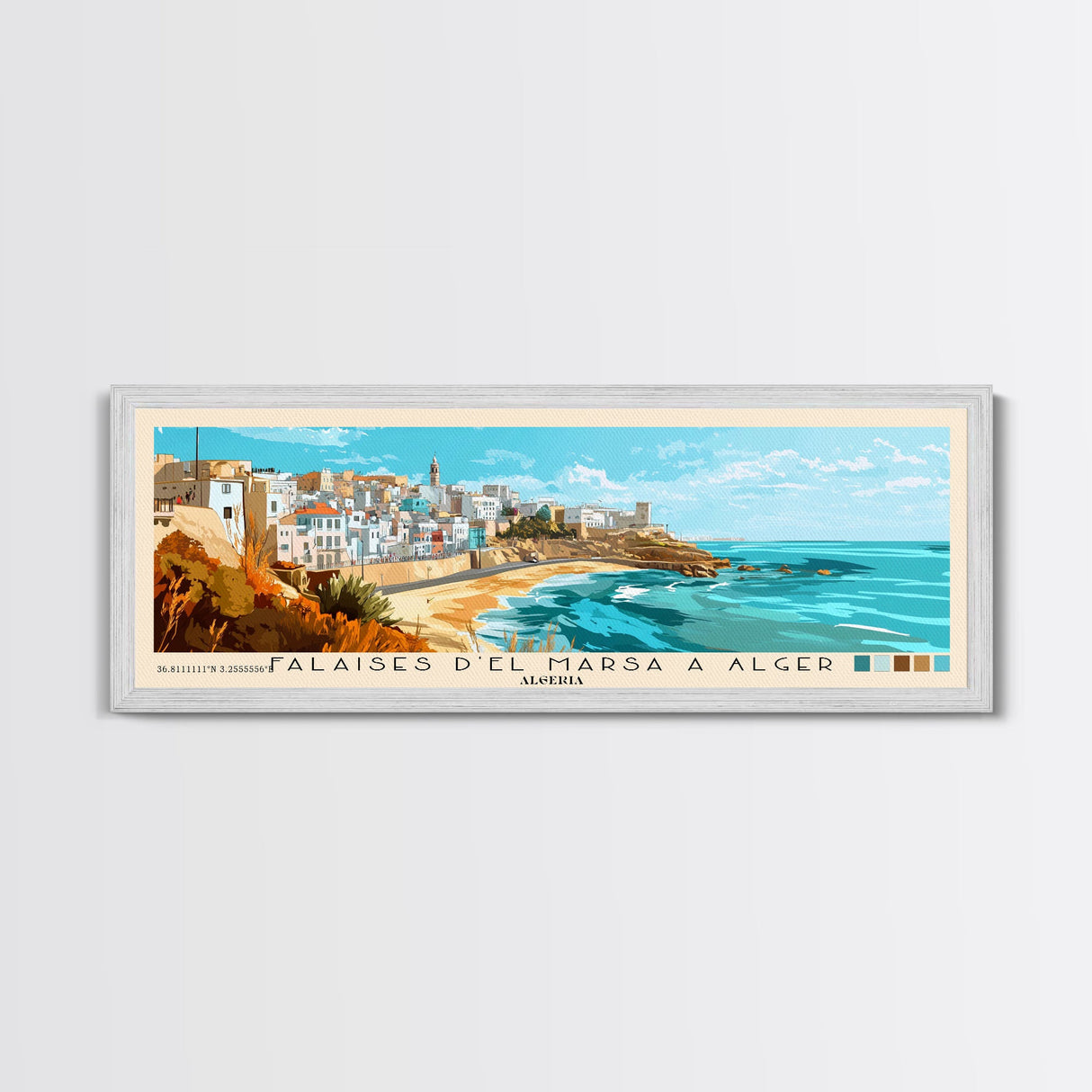 Falaises d’El Marsa a Alger, Algeria Panoramic Print, Vacation Gift, Algeria Wall Art, Vacation Wall Art, Vacatation Memories, Beach Decor, Beach Or Lakehouse Art