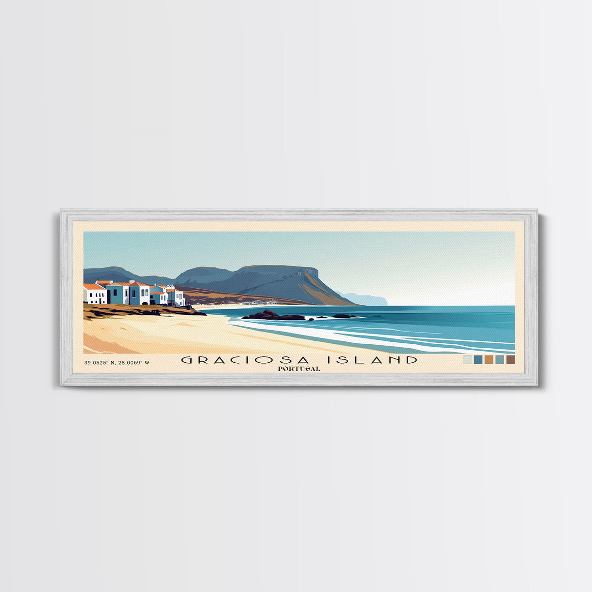 Graciosa Island, Portugal Panoramic Print, Vacation Gift, Portugal Wall Art, Vacation Wall Art, Vacatation Memories, Beach Decor, Beach Or Lakehouse Art
