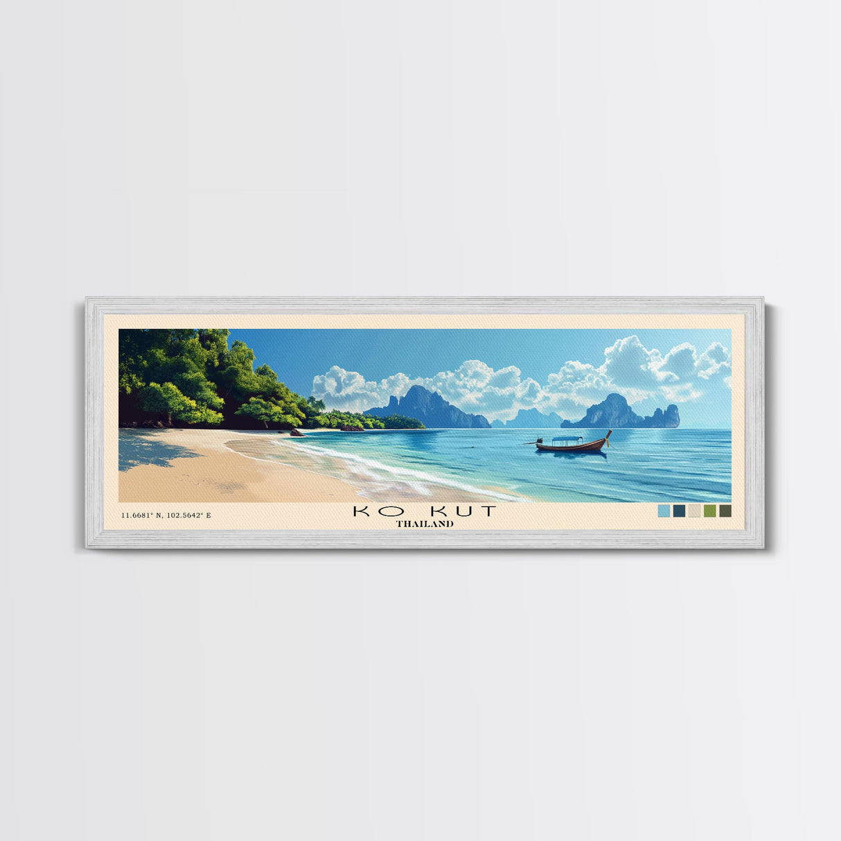 Ko Kut, Thailand Panoramic Print, Vacation Gift, Thailand Wall Art, Vacation Wall Art, Vacatation Memories, Beach Decor, Beach Or Lakehouse Art