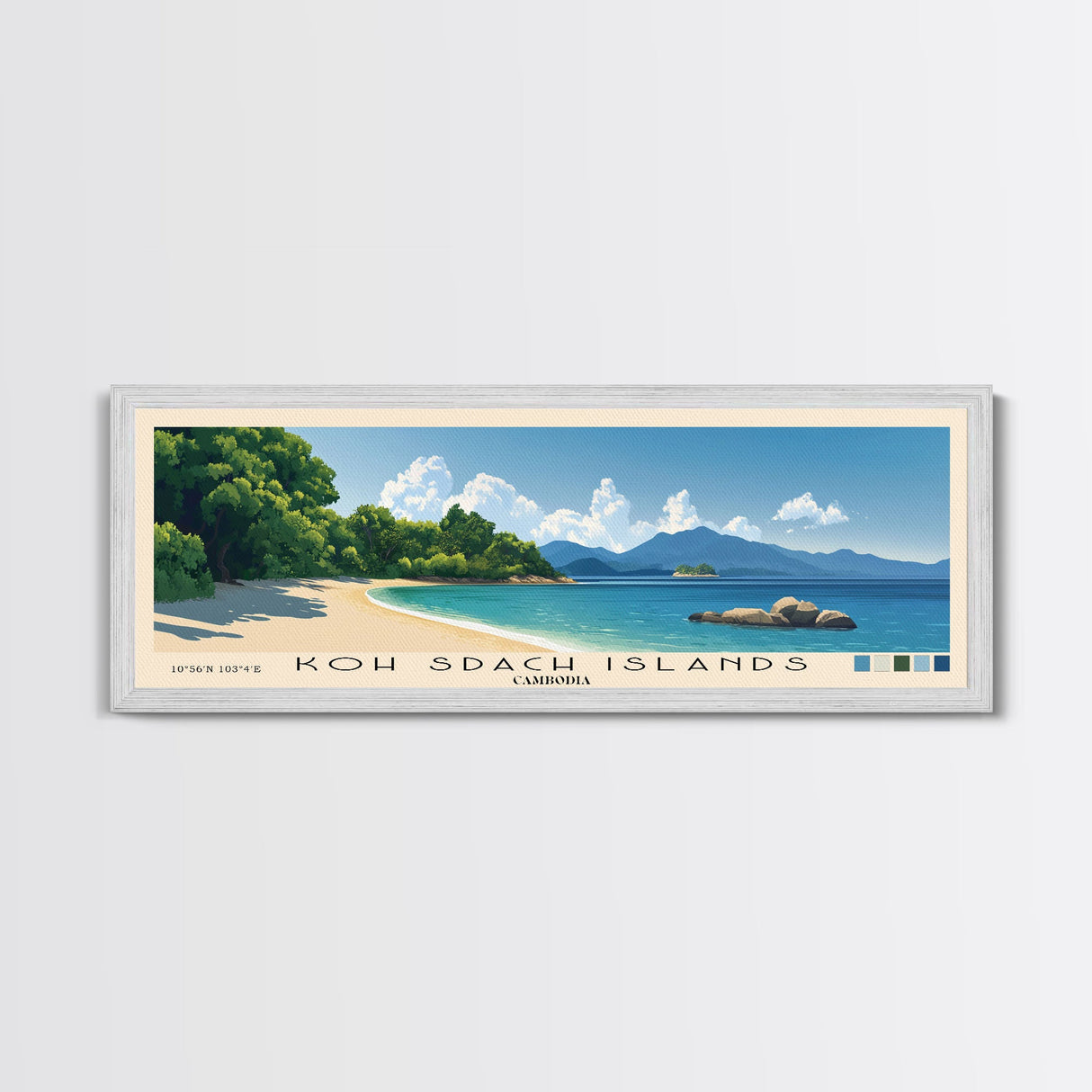 Koh Sdach Islands, Cambodia Panoramic Print, Vacation Gift, Cambodia Wall Art, Vacation Wall Art, Vacatation Memories, Beach Decor, Beach Or Lakehouse Art