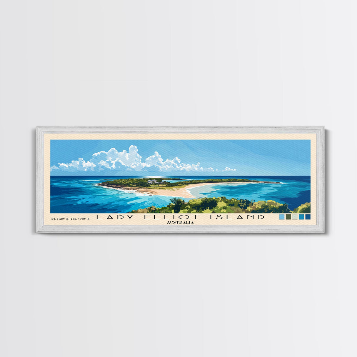 Lady Elliot Island, Australia Panoramic Print, Vacation Gift, Australia Wall Art, Vacation Wall Art, Vacatation Memories, Beach Decor, Beach Or Lakehouse Art