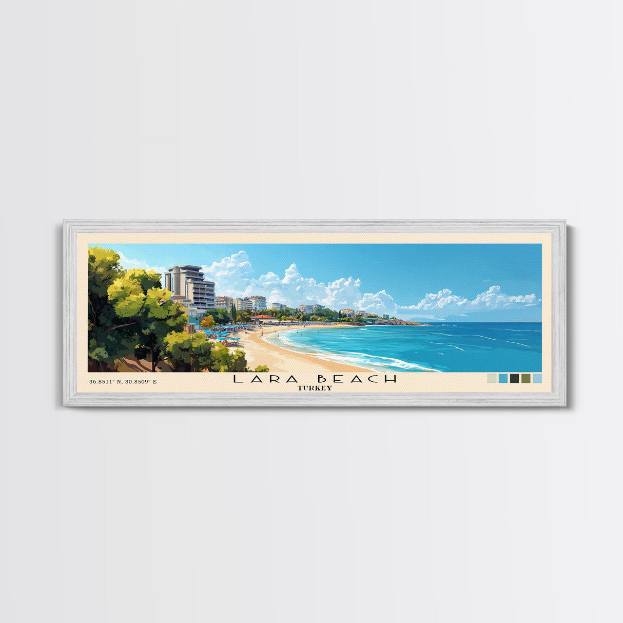 Lara Beach, Turkey Panoramic Print, Vacation Gift, Turkey Wall Art, Vacation Wall Art, Vacatation Memories, Beach Decor, Beach Or Lakehouse Art