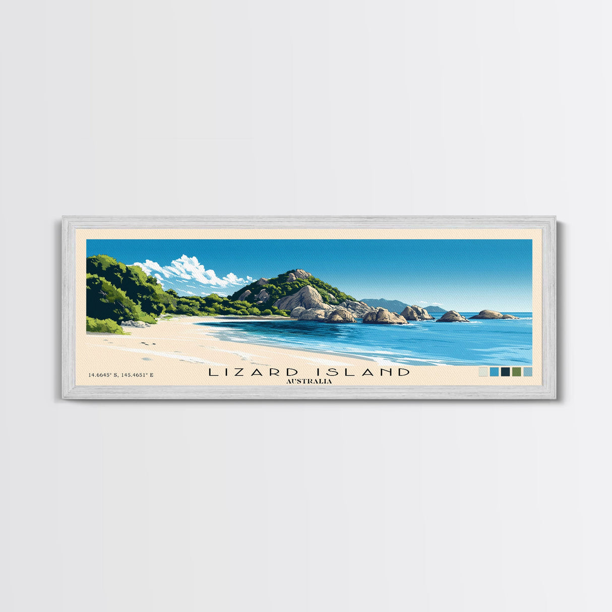 Lizard Island, Australia Panoramic Print, Vacation Gift, Australia Wall Art, Vacation Wall Art, Vacatation Memories, Beach Decor, Beach Or Lakehouse Art