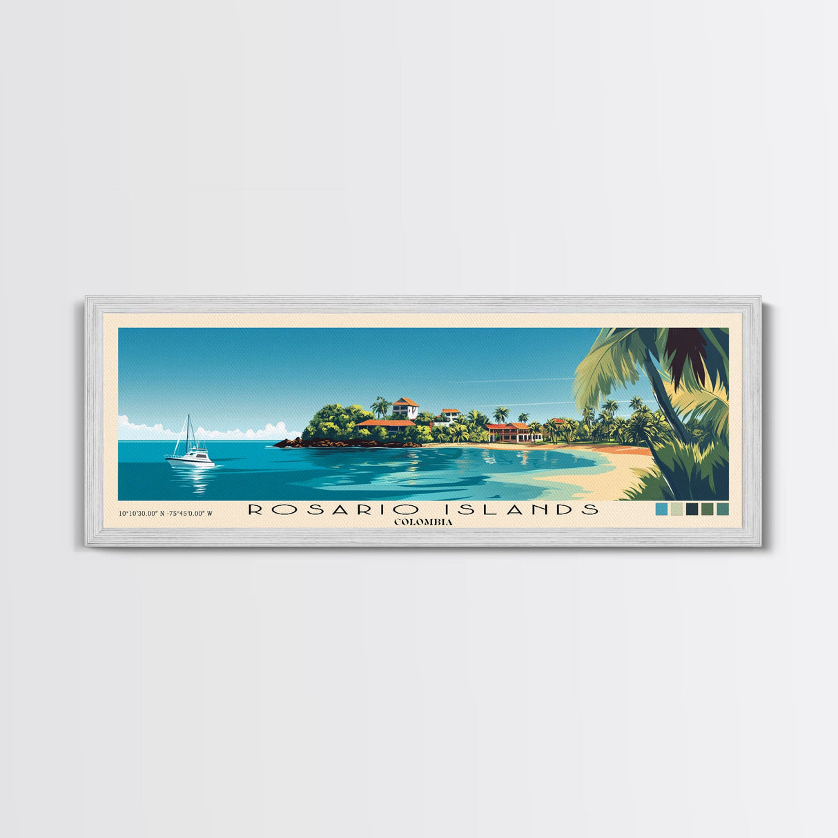 Rosario Islands, Colombia Panoramic Print, Vacation Gift, Colombia Wall Art, Vacation Wall Art, Vacatation Memories, Beach Decor, Beach Or Lakehouse Art