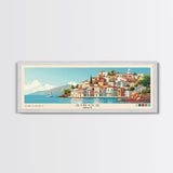 Siros, Greece Panoramic Print, Vacation Gift, Greece Wall Art, Beach Painting, Beach Decor, Beach Or Lakehouse Art