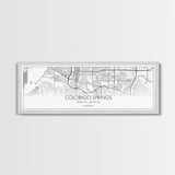 Panoramic Colorado Springs City Map, Colorado Art, Map Print, Minimalist Wall Art, Canvas Art, Housewarming Gift, Street Map, Closing Gift