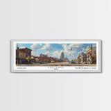Toledo Ohio Panoramic Framed Canvas Print, Retro Style Wall Art, Living Room Decor, Unique Travel Poster, Artistic Office Gift, Original Artwork
