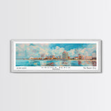 Virginia Beach Virginia Panoramic Painting, Framed Canvas Print, Retro Style Travel Poster, Unique Home Decor, Artistic Office Wall Art