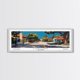 Concord California Panoramic Painting, Mid Century Modern Framed Canvas Print, Retro Pop Art Travel Poster, City Wall Decor, Office Decor