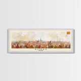 Bordeaux France Panoramic Travel Poster, Framed Canvas Print or Metal Wall Art, Travel Art, Home Decor, Panoramic Painting, Midcentury Art