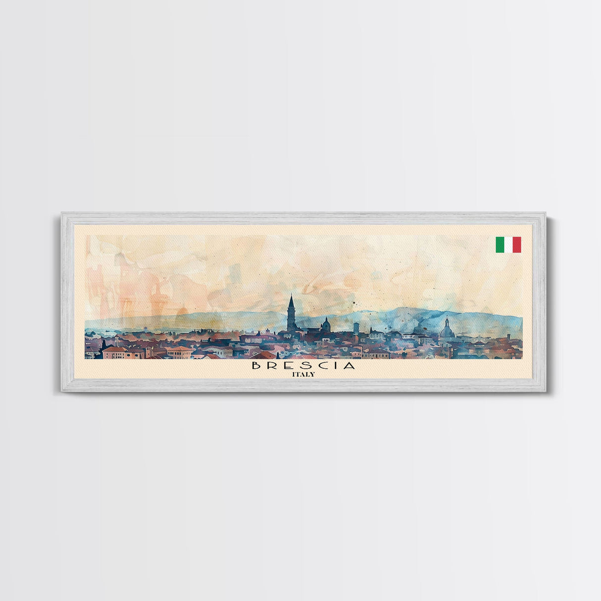 Brescia Italy Travel Print Wall Art, Panoramic City Art, Travel Art, Wall Decor, Vacation Gift, Framed Canvas Print Or Metal Art