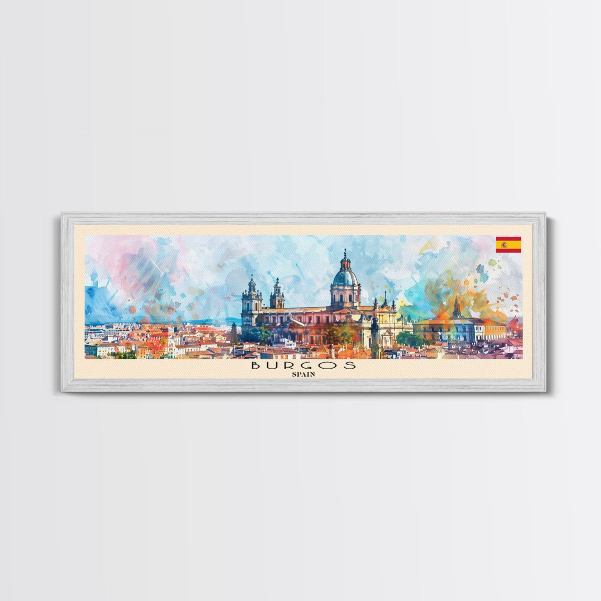 Burgos Spain Wall Art, Panoramic Travel Poster, Panoramic Framed Canvas Print, City Wall Art, Wall Hanging Home Decor, Travel Art