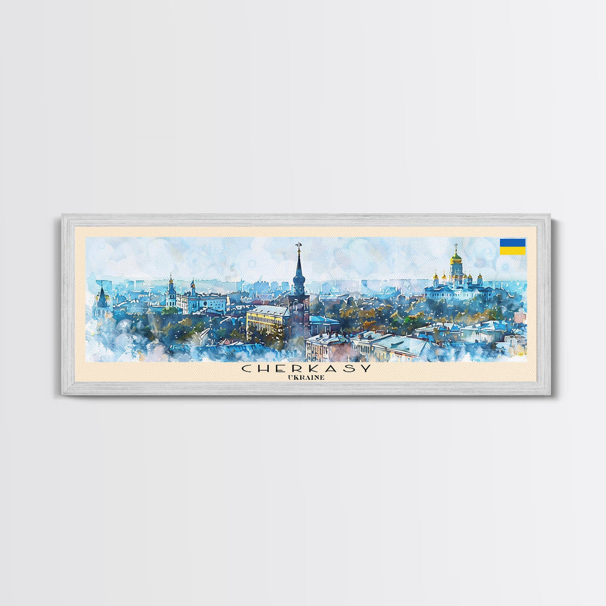 Cherkasy Ukraine Travel Art, City Art, Framed Canvas Print or Metal Wall Art, Europe Travel Poster, Panoramic Wall Art, Extra Wide Wall Art