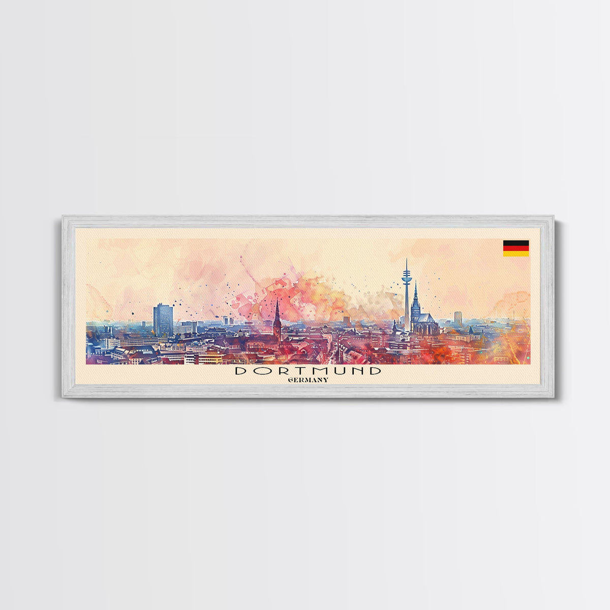 Dortmund Germany Wall Art, Panoramic Travel Poster, Panoramic Framed Canvas Print, City Wall Art, Wall Hanging Home Decor, Travel Art