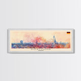Dortmund Germany Wall Art, Panoramic Travel Poster, Panoramic Framed Canvas Print, City Wall Art, Wall Hanging Home Decor, Travel Art