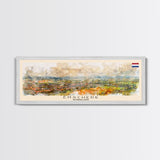 Enschede Netherlands Wall Art, Panoramic Travel Poster, Panoramic Framed Canvas Print, City Wall Art, Wall Hanging Home Decor, Travel Art