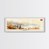 Funchal Portugal Travel Print Wall Art, Panoramic City Art, Travel Art, Wall Decor, Vacation Gift, Framed Canvas Print Or Metal Art