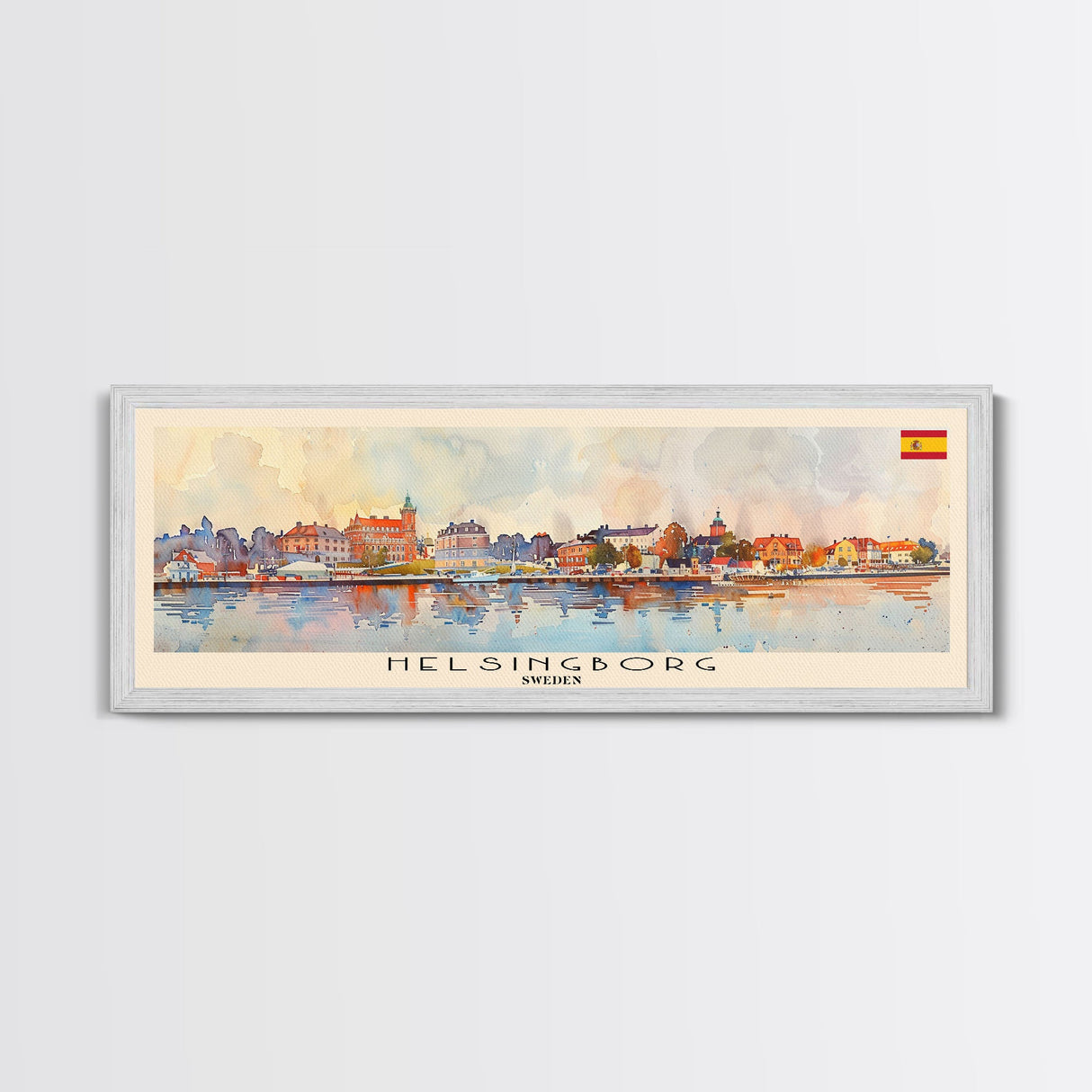 Helsingborg Sweden Travel Print Wall Art, Panoramic City Art, Travel Art, Wall Decor, Vacation Gift, Framed Canvas Print Or Metal Art