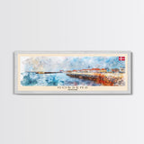Horsens Denmark Travel Print Wall Art, Panoramic City Art, Travel Art, Wall Decor, Vacation Gift, Framed Canvas Print Or Metal Art