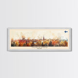 Joensuu Finland Wall Art, Panoramic Travel Poster, Panoramic Framed Canvas Print, City Wall Art, Wall Hanging Home Decor, Travel Art